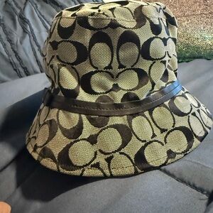 Coach Black and Tan Patterned Hat